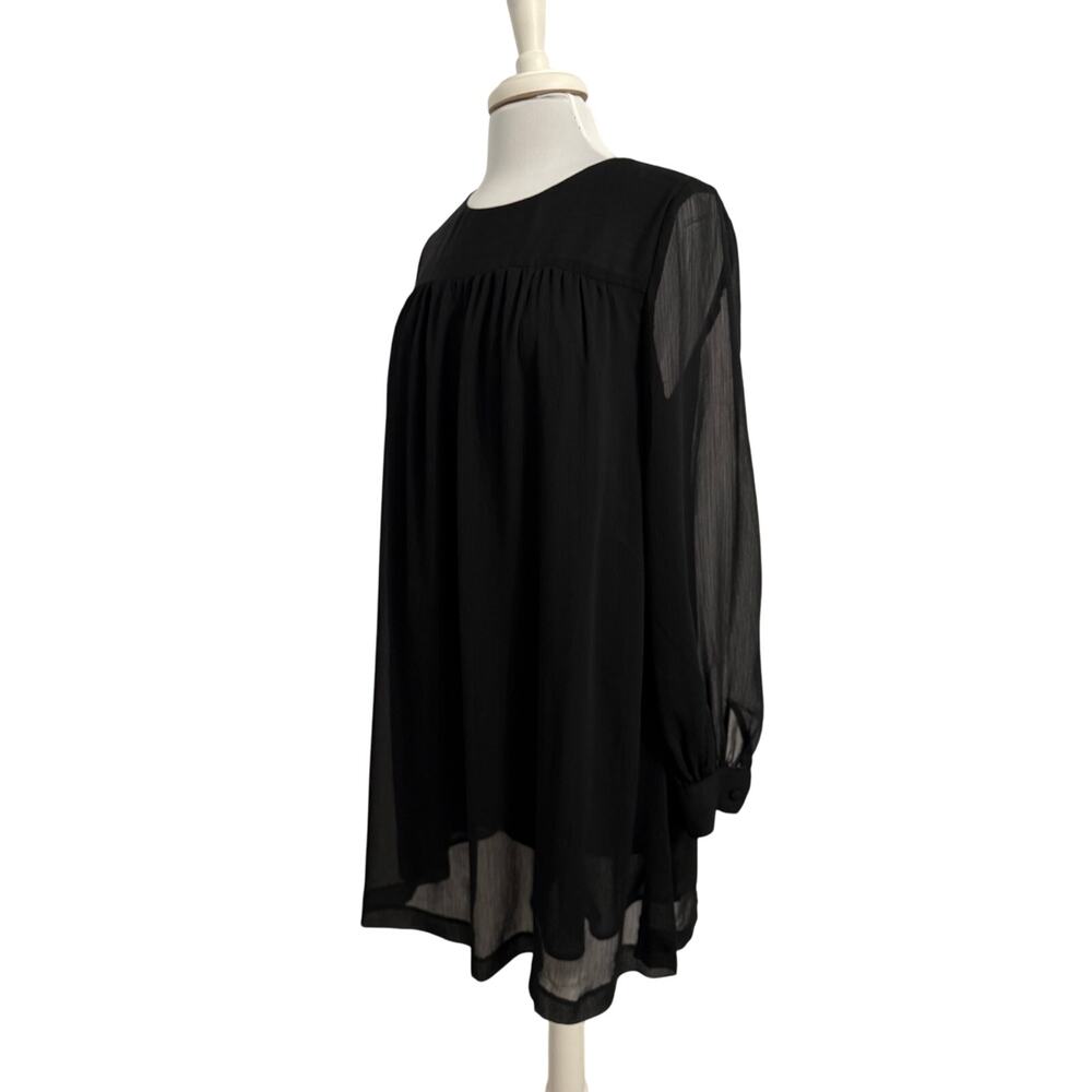 H&M Womens Size 10 Whimsigoth Crinkle Sheer Lined Balloon Long Sleeve Dress Boho